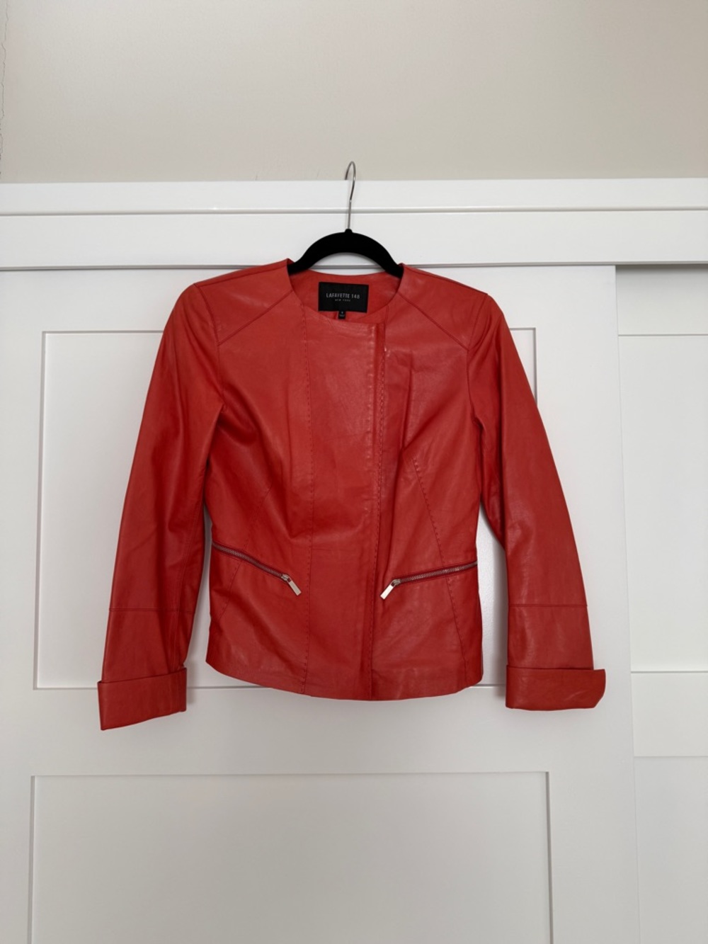 Lafayette 148 Red Leather Jacket